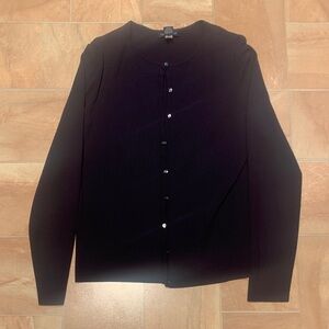 Ann Taylor Women’s Dark Navy Blue Button Down Long Sleeve Cardigan